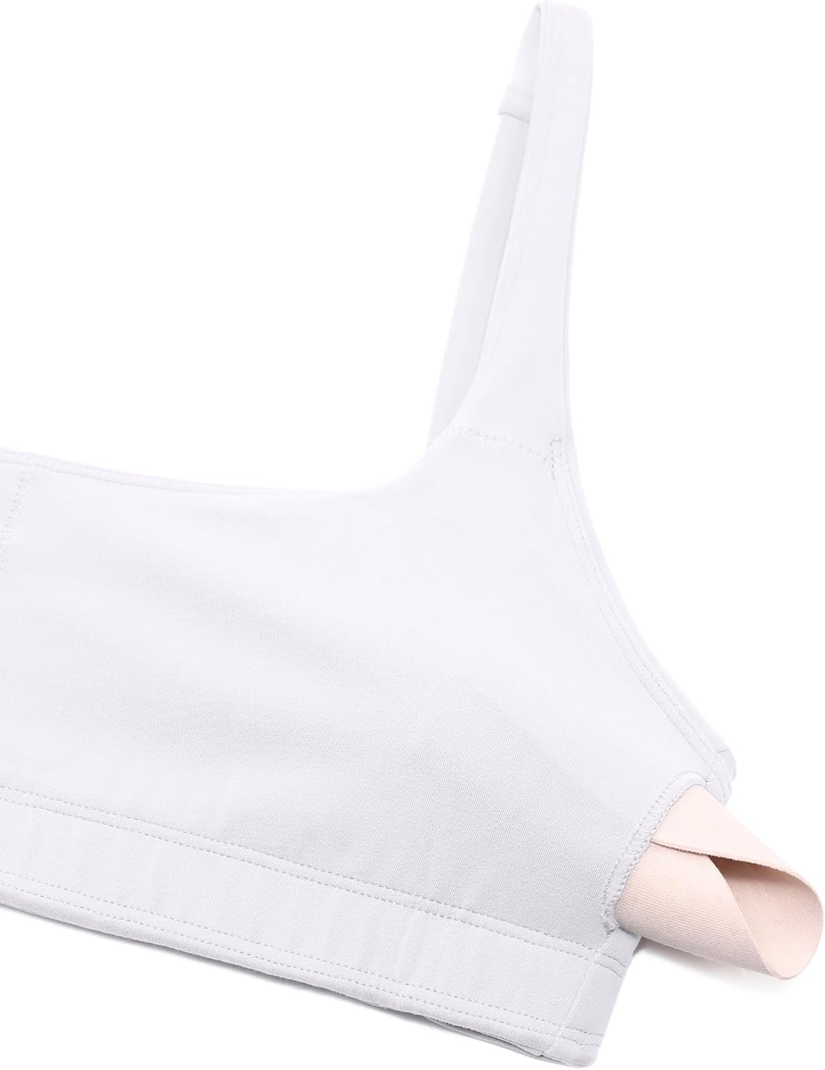 image:imageCRZ YOGA Butterluxe Square Neck Spaghetti Strap Sports Bras for Women Low Coverage Yoga Wireless Padded Cami Crop TopWhite