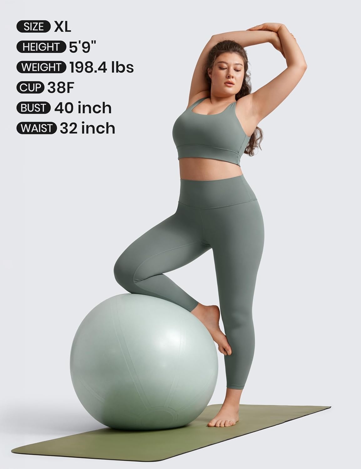 image:imageCRZ YOGA Butterluxe U Back Longline Sports Bras for Women Scoop Neck Padded Yoga Workout Crop Top with Built in PadsGrey Sage