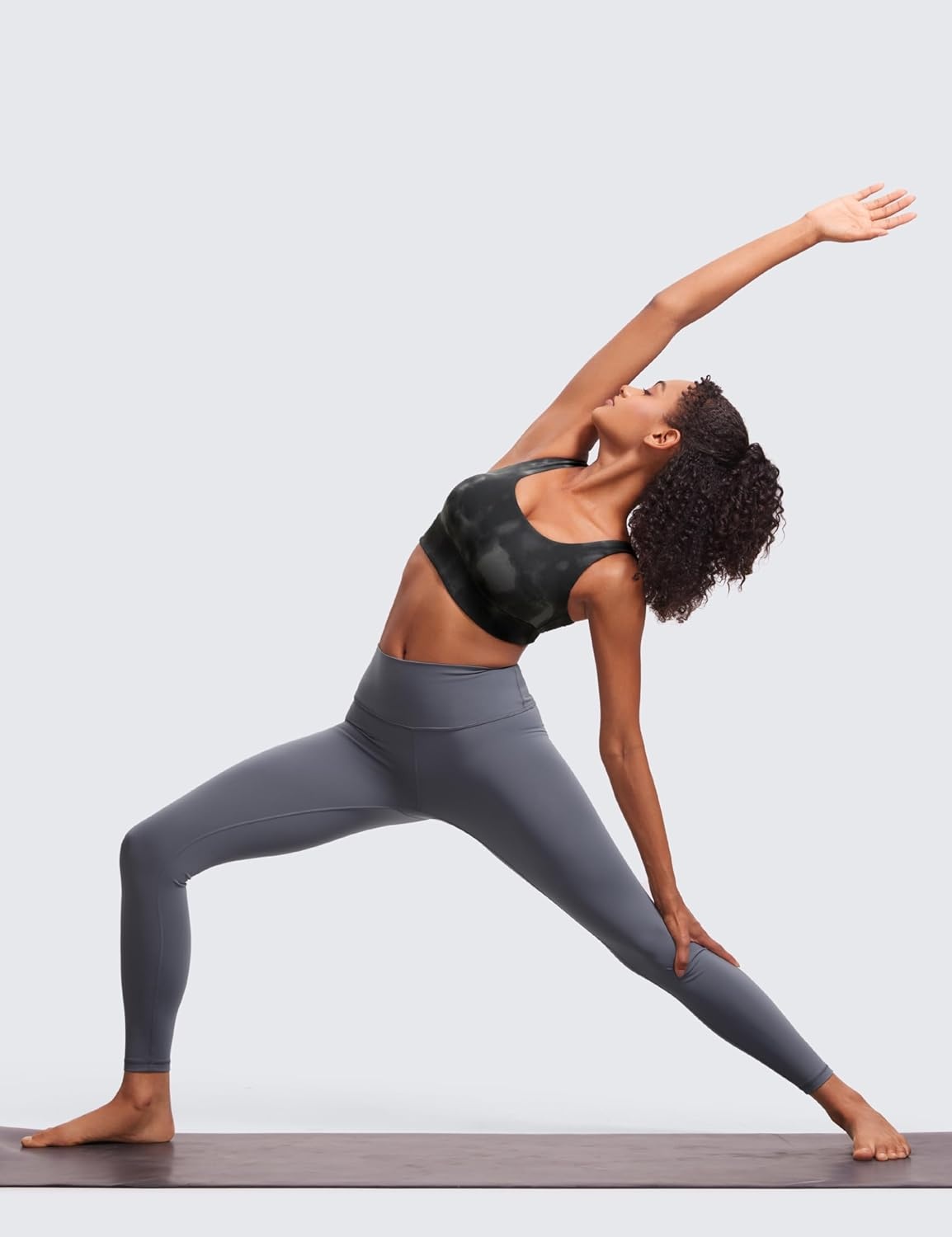 image:imageCRZ YOGA Butterluxe U Back Longline Sports Bras for Women Scoop Neck Padded Yoga Workout Crop Top with Built in PadsGrey Tie Dye Flowers