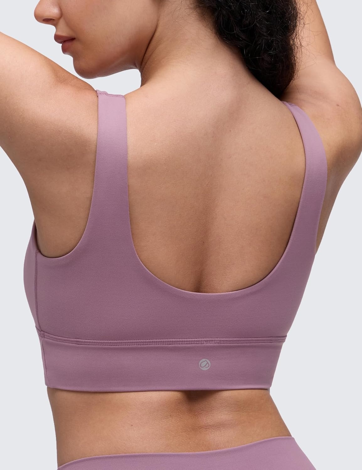 image:imageCRZ YOGA Butterluxe U Back Longline Sports Bras for Women Scoop Neck Padded Yoga Workout Crop Top with Built in PadsLight Lavender