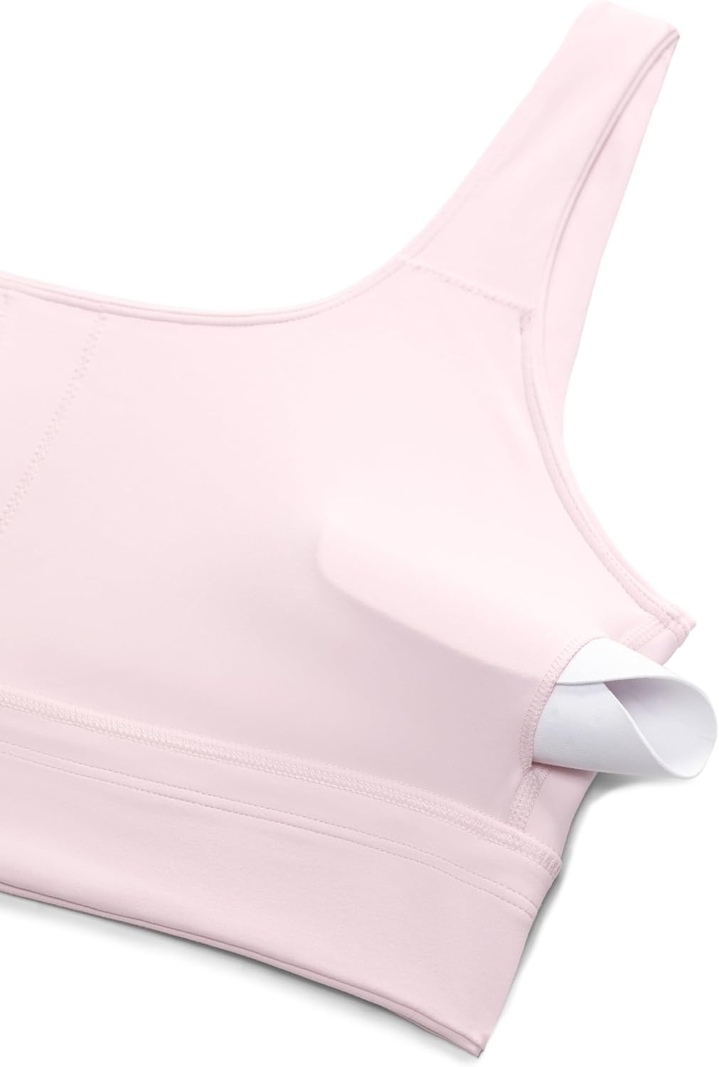 image:imageCRZ YOGA Butterluxe U Back Longline Sports Bras for Women Scoop Neck Padded Yoga Workout Crop Top with Built in PadsStrawberry Pink