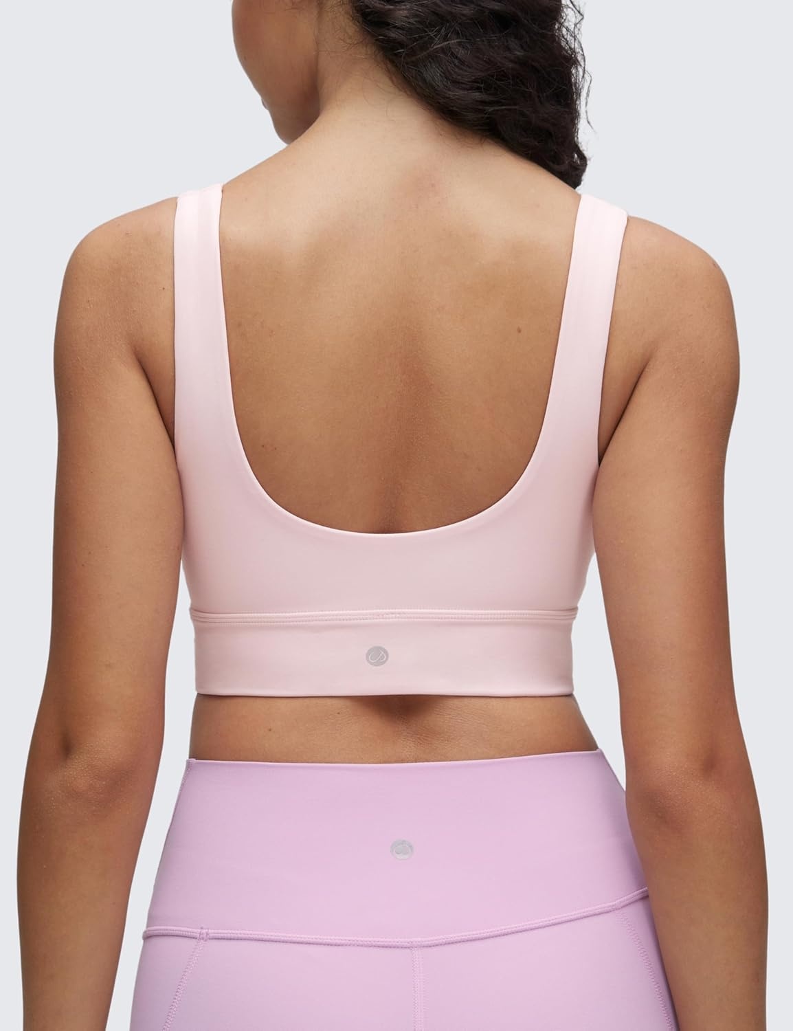 image:imageCRZ YOGA Butterluxe U Back Longline Sports Bras for Women Scoop Neck Padded Yoga Workout Crop Top with Built in PadsStrawberry Pink