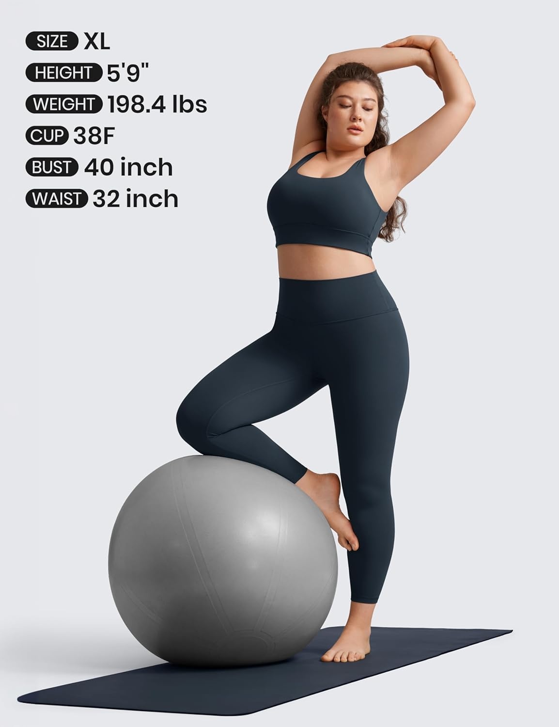 image:imageCRZ YOGA Butterluxe U Back Longline Sports Bras for Women Scoop Neck Padded Yoga Workout Crop Top with Built in PadsTrue Navy