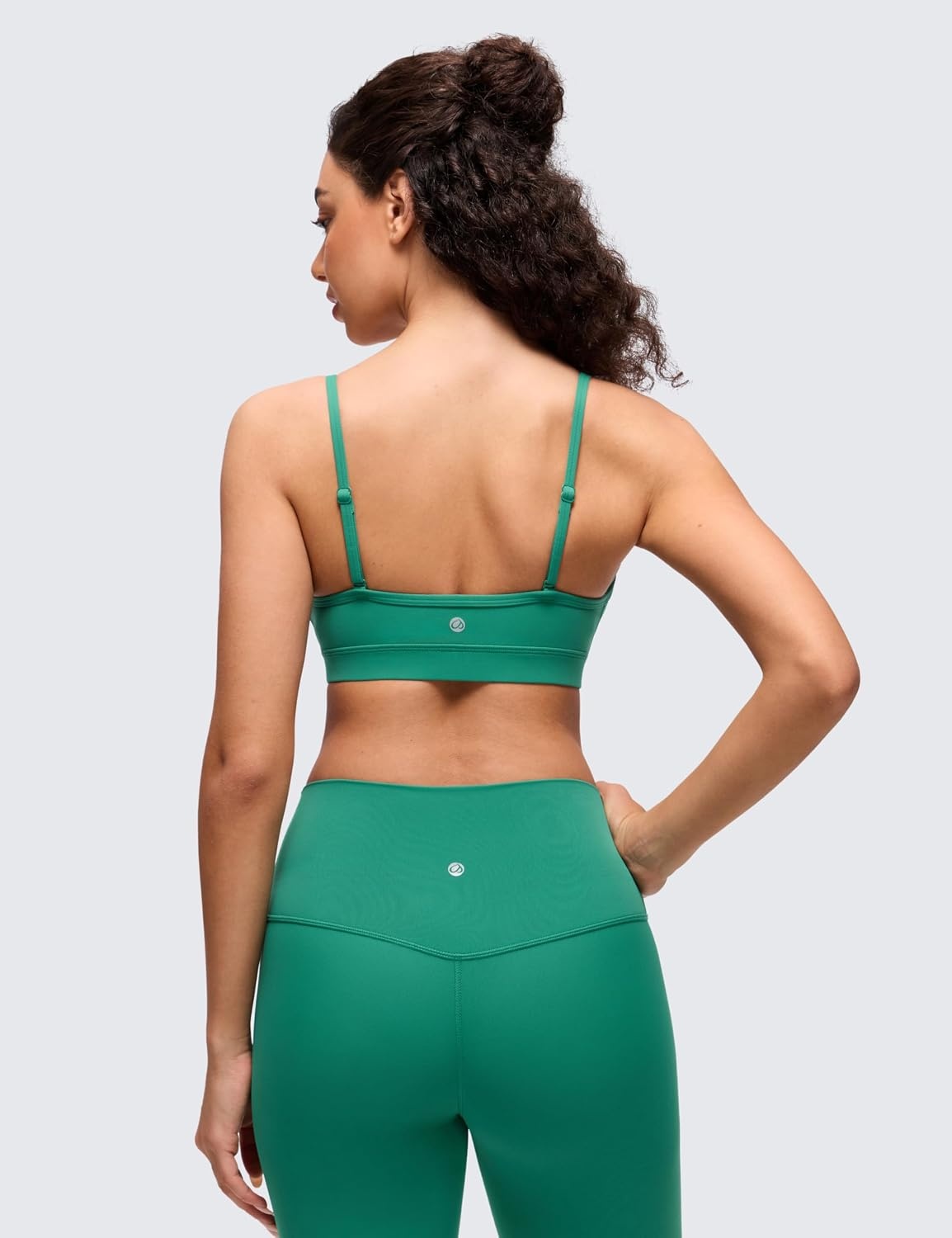 image:imageCRZ YOGA Butterluxe VNeck Sports Bras for Women Adjustable Thin Straps Padded Yoga Top Basic Wireless CamisoleCascadia Green