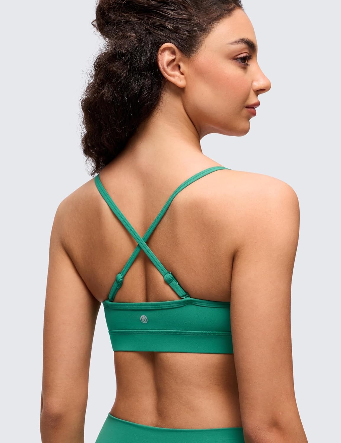 image:imageCRZ YOGA Butterluxe VNeck Sports Bras for Women Adjustable Thin Straps Padded Yoga Top Basic Wireless CamisoleCascadia Green