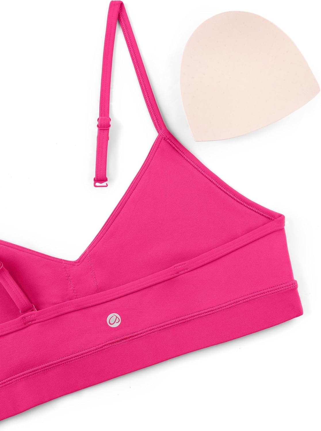 image:imageCRZ YOGA Butterluxe VNeck Sports Bras for Women Adjustable Thin Straps Padded Yoga Top Basic Wireless CamisoleGranita Pink