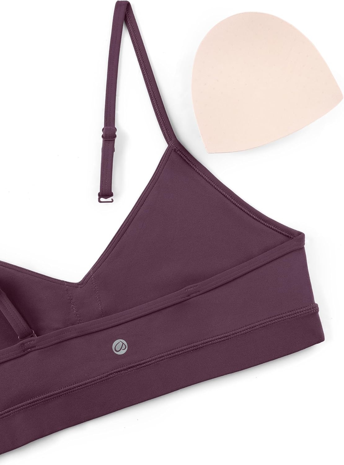 image:imageCRZ YOGA Butterluxe VNeck Sports Bras for Women Adjustable Thin Straps Padded Yoga Top Basic Wireless CamisoleGrape Thistle Purple
