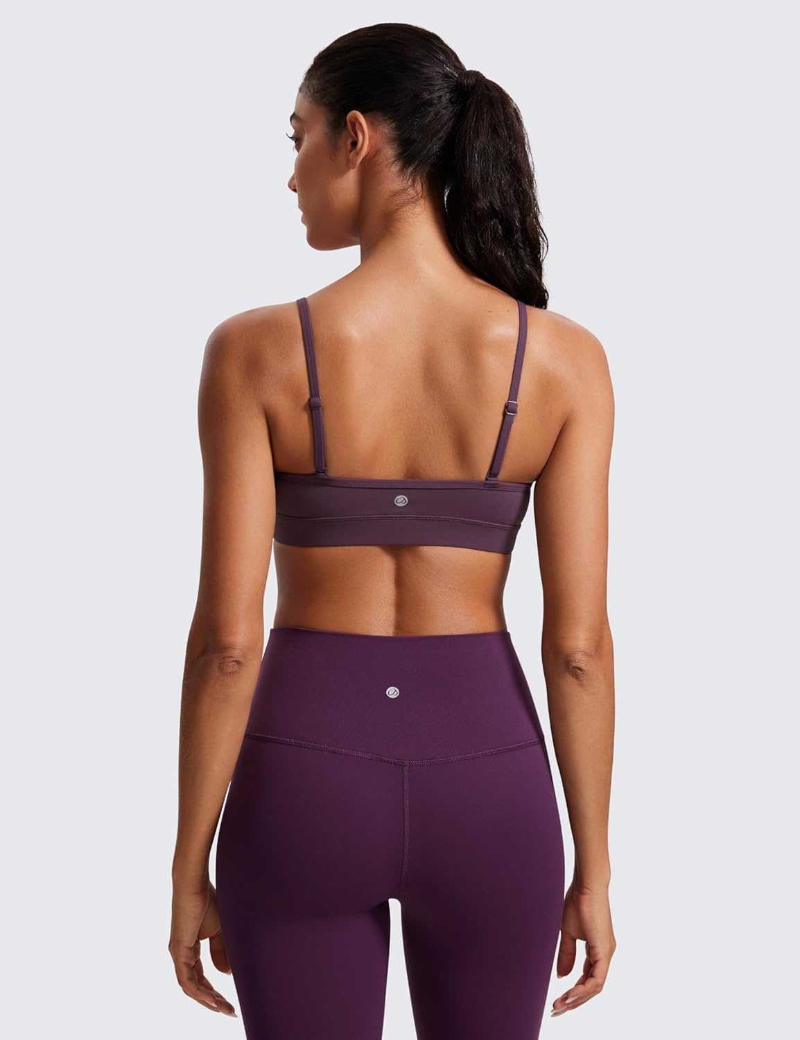 image:imageCRZ YOGA Butterluxe VNeck Sports Bras for Women Adjustable Thin Straps Padded Yoga Top Basic Wireless CamisoleGrape Thistle Purple