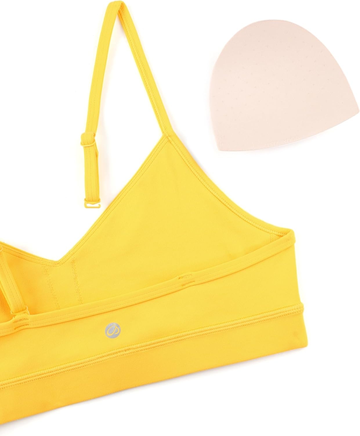 image:imageCRZ YOGA Butterluxe VNeck Sports Bras for Women Adjustable Thin Straps Padded Yoga Top Basic Wireless CamisoleHigh Visibility Yellow