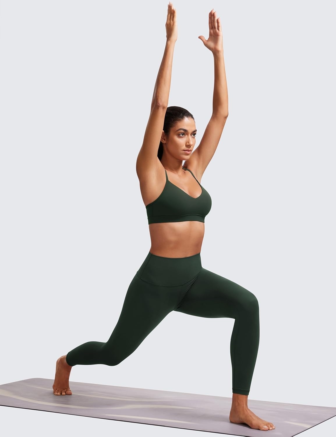image:imageCRZ YOGA Butterluxe VNeck Sports Bras for Women Adjustable Thin Straps Padded Yoga Top Basic Wireless CamisoleLegend Green