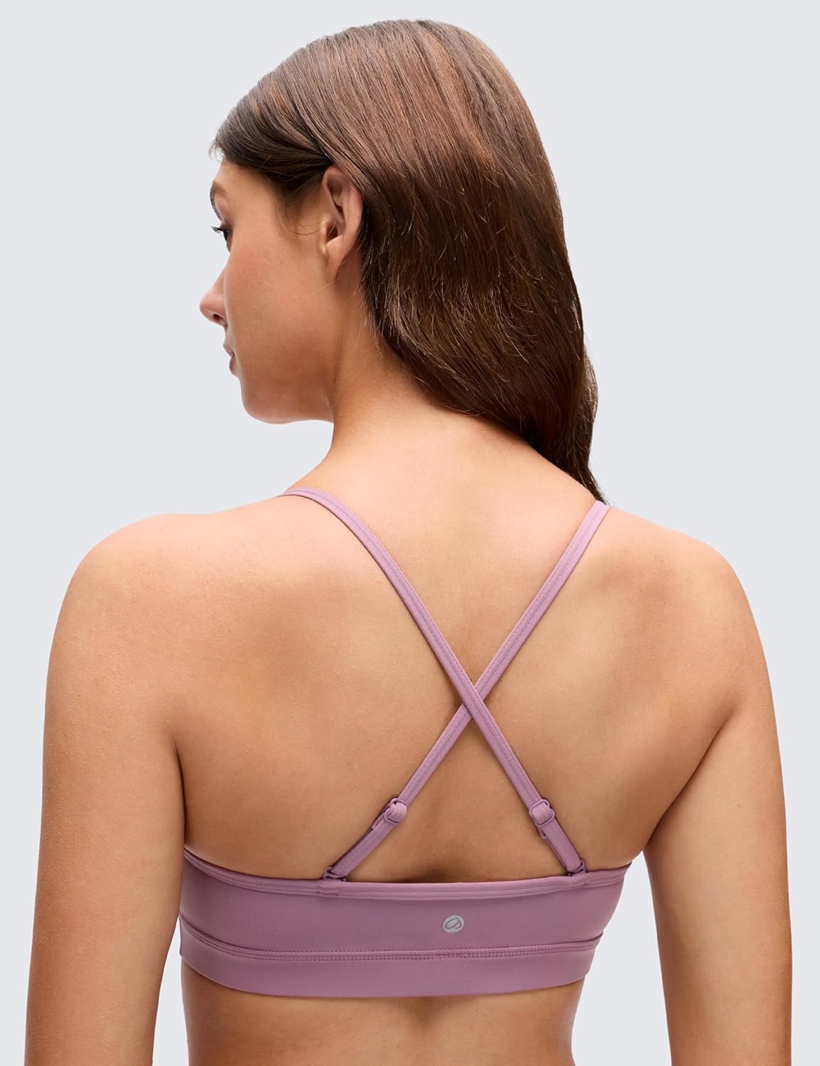 image:imageCRZ YOGA Butterluxe VNeck Sports Bras for Women Adjustable Thin Straps Padded Yoga Top Basic Wireless CamisoleLight Lavender