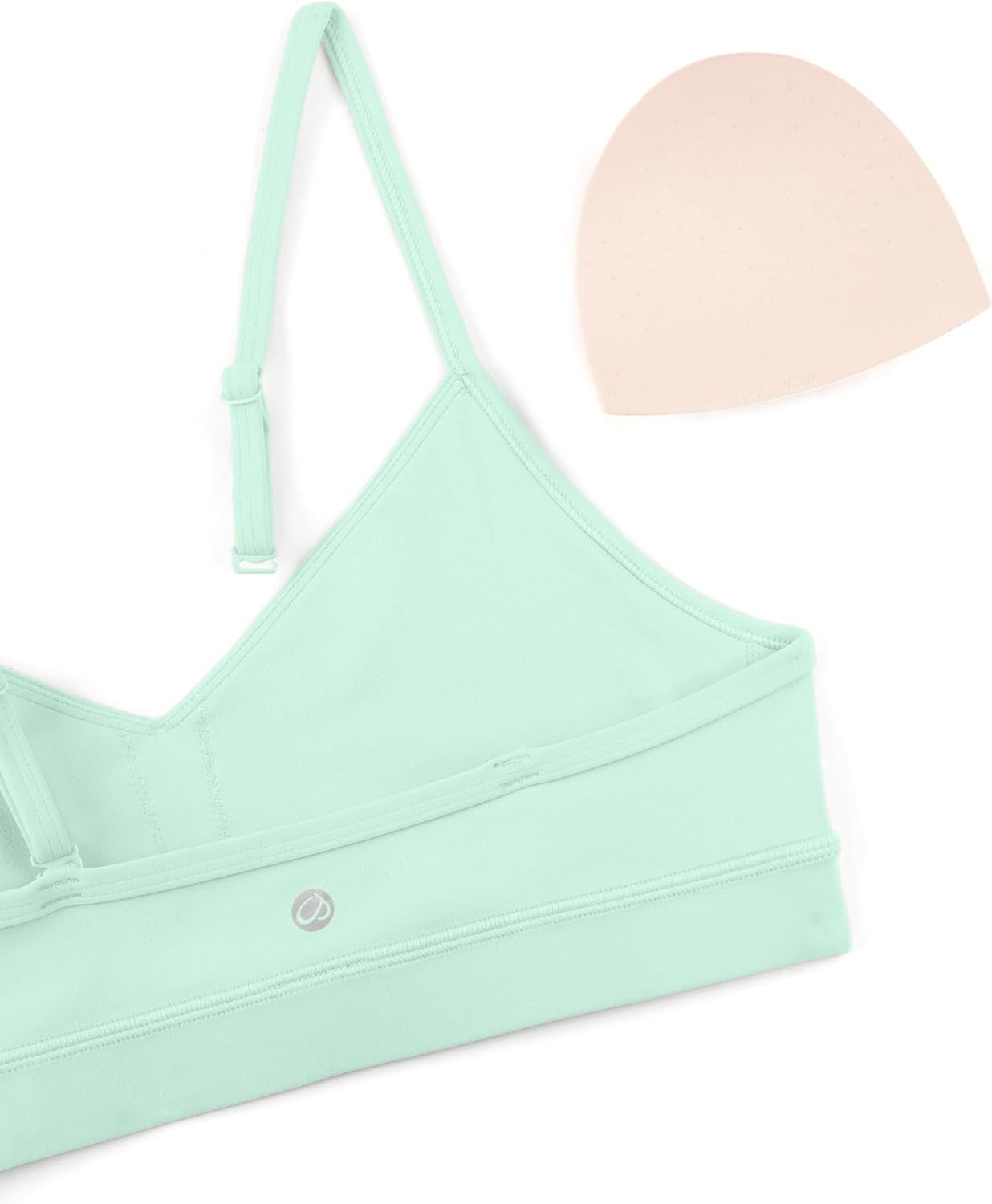 image:imageCRZ YOGA Butterluxe VNeck Sports Bras for Women Adjustable Thin Straps Padded Yoga Top Basic Wireless CamisoleMint Moment