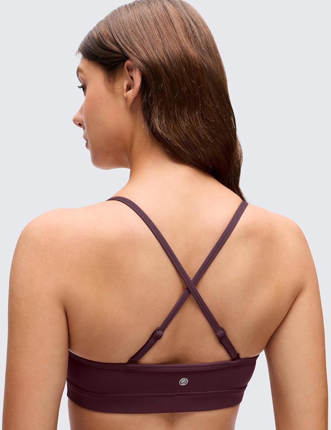 image:imageCRZ YOGA Butterluxe VNeck Sports Bras for Women Adjustable Thin Straps Padded Yoga Top Basic Wireless CamisoleRipe Plum