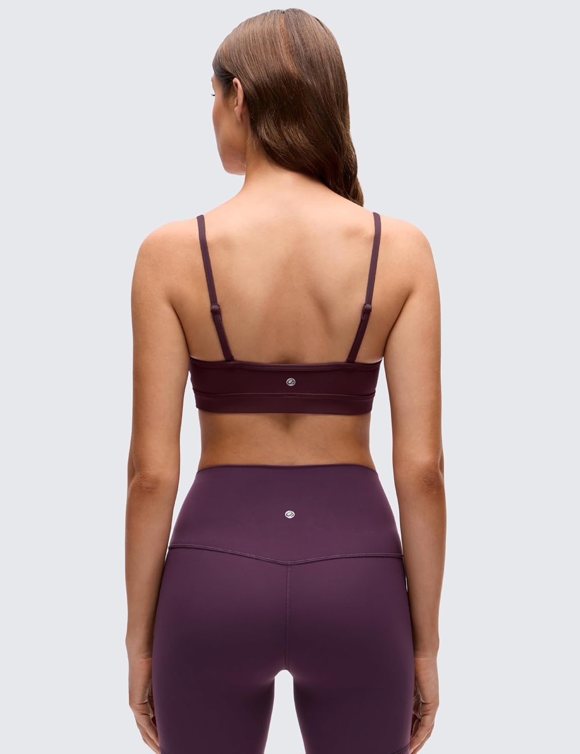 image:imageCRZ YOGA Butterluxe VNeck Sports Bras for Women Adjustable Thin Straps Padded Yoga Top Basic Wireless CamisoleRipe Plum
