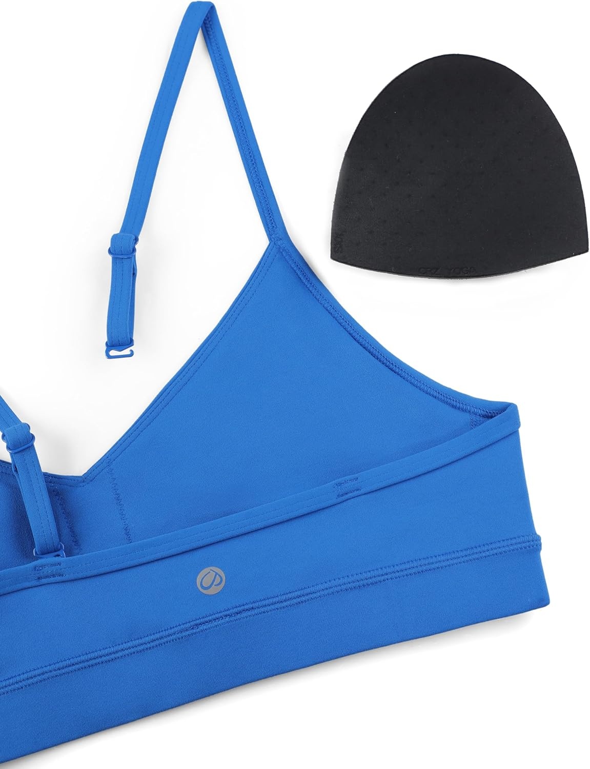 image:imageCRZ YOGA Butterluxe VNeck Sports Bras for Women Adjustable Thin Straps Padded Yoga Top Basic Wireless CamisoleSparkle Blue