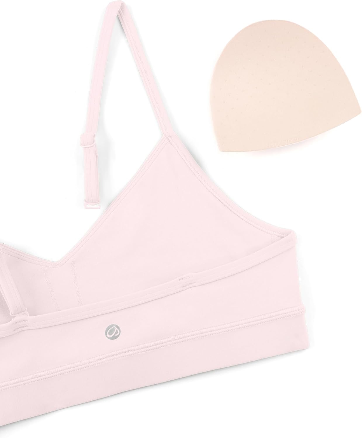 image:imageCRZ YOGA Butterluxe VNeck Sports Bras for Women Adjustable Thin Straps Padded Yoga Top Basic Wireless CamisoleStrawberry Pink