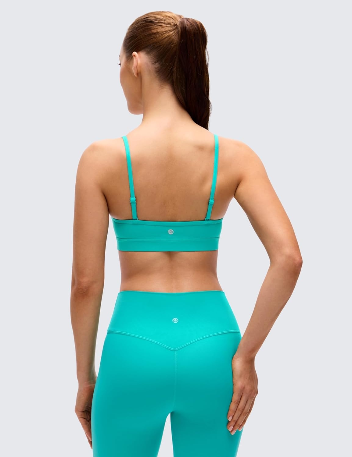 image:imageCRZ YOGA Butterluxe VNeck Sports Bras for Women Adjustable Thin Straps Padded Yoga Top Basic Wireless CamisoleTropics Teal