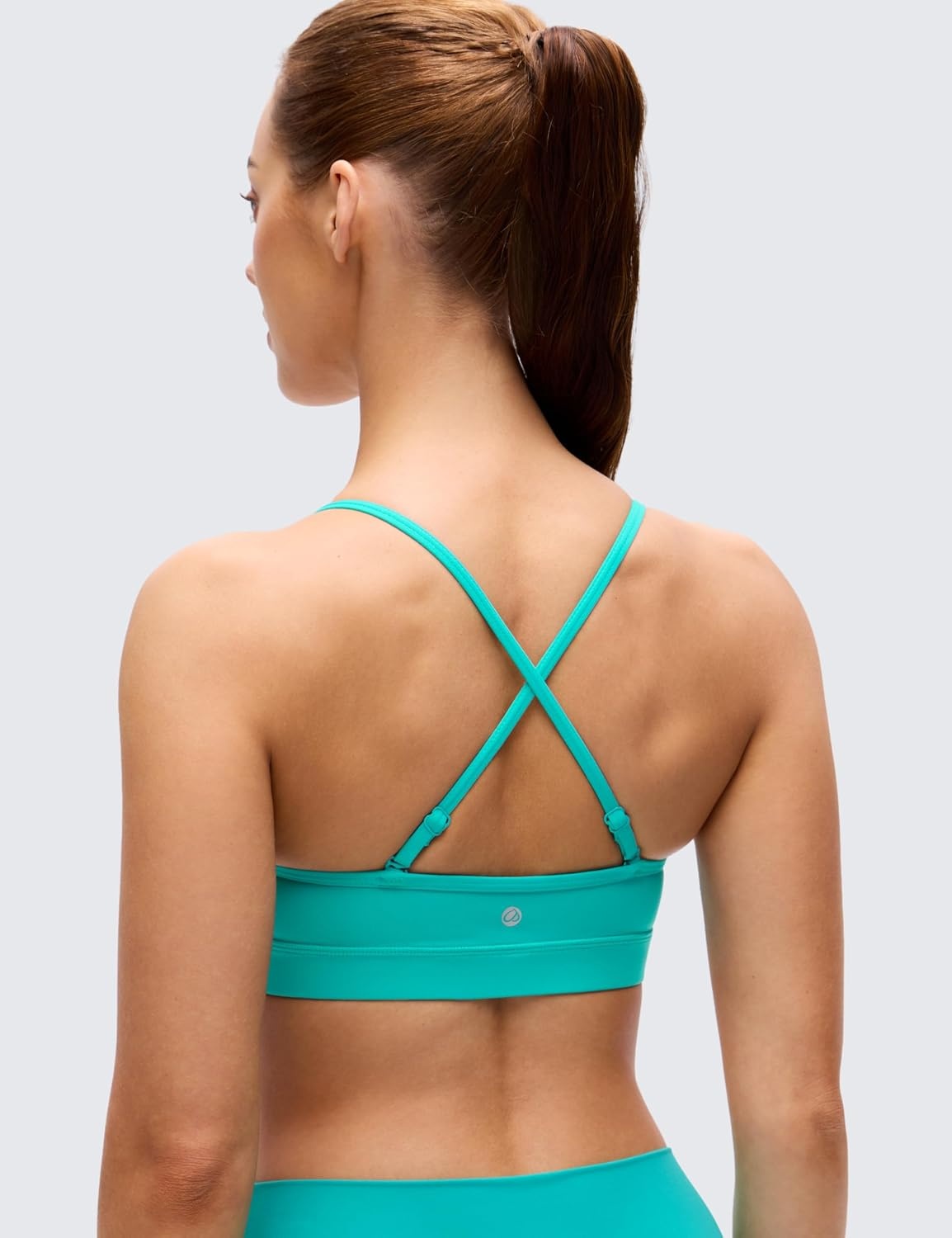 image:imageCRZ YOGA Butterluxe VNeck Sports Bras for Women Adjustable Thin Straps Padded Yoga Top Basic Wireless CamisoleTropics Teal