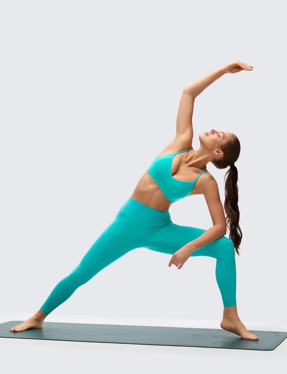 image:imageCRZ YOGA Butterluxe VNeck Sports Bras for Women Adjustable Thin Straps Padded Yoga Top Basic Wireless CamisoleTropics Teal