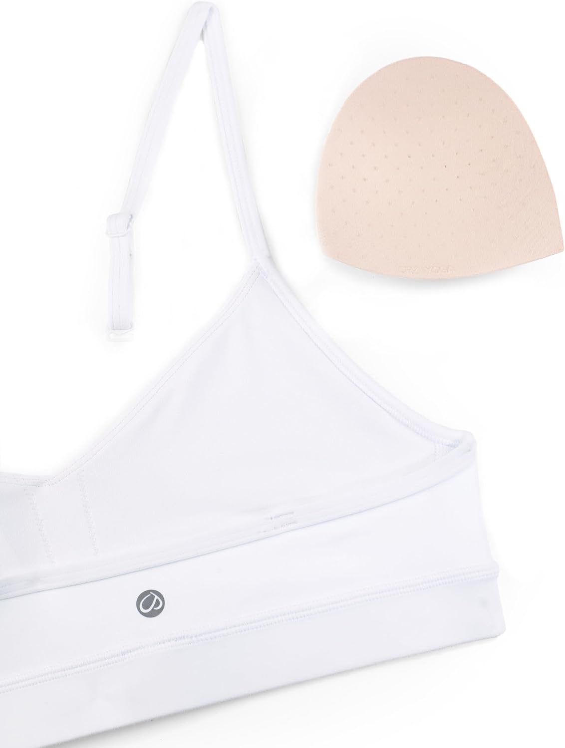 image:imageCRZ YOGA Butterluxe VNeck Sports Bras for Women Adjustable Thin Straps Padded Yoga Top Basic Wireless CamisoleWhite