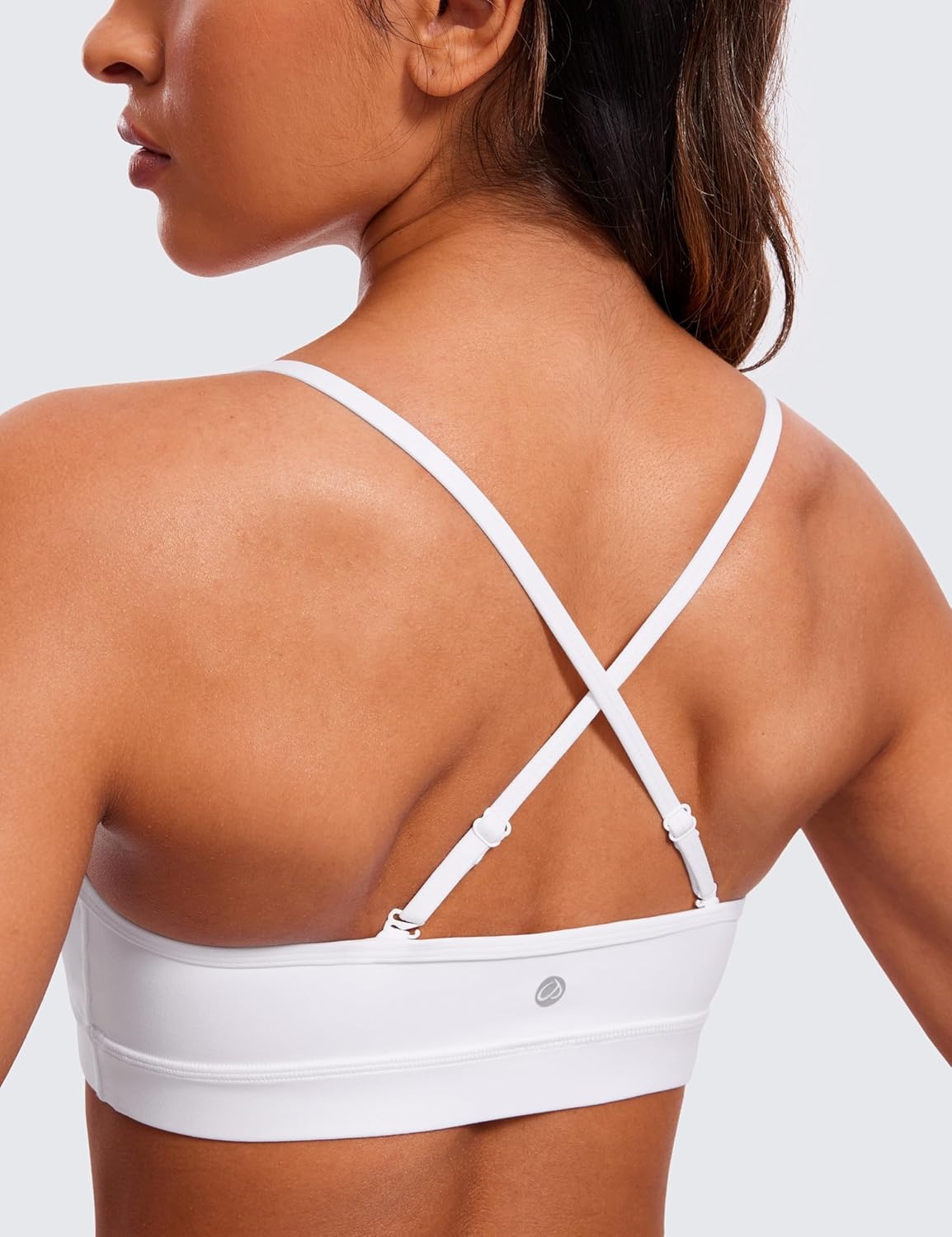 image:imageCRZ YOGA Butterluxe VNeck Sports Bras for Women Adjustable Thin Straps Padded Yoga Top Basic Wireless CamisoleWhite