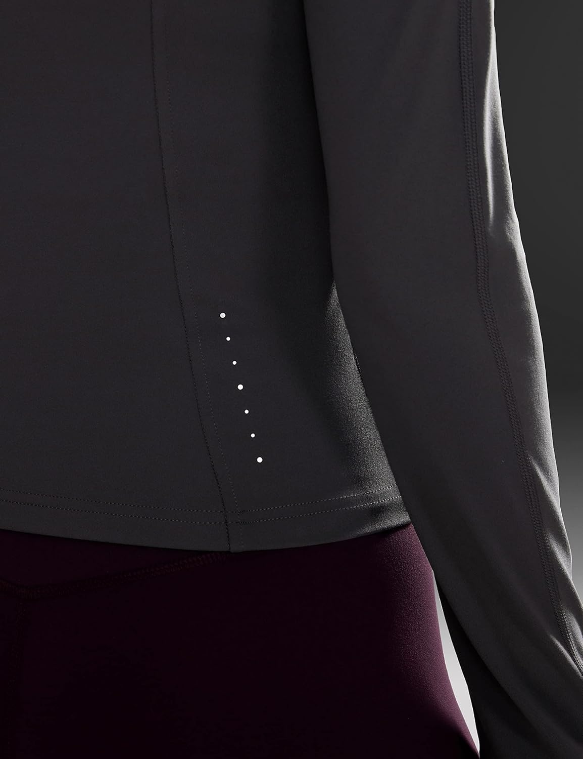 image:imageCRZ YOGA Butterluxe Waist Length Jackets for Women Full Zip Athletic Track Tops with Thumb Holes PocketsDark Carbon