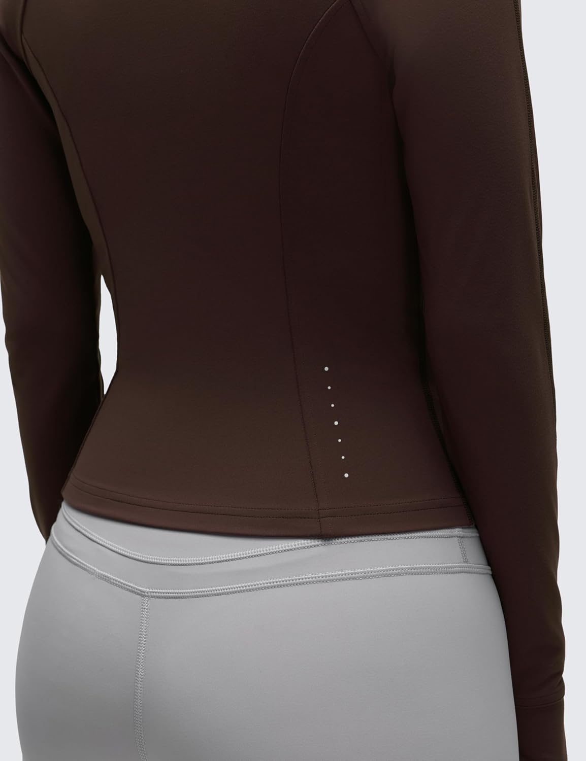 image:imageCRZ YOGA Butterluxe Waist Length Jackets for Women Full Zip Athletic Track Tops with Thumb Holes PocketsHot Fudge Brown