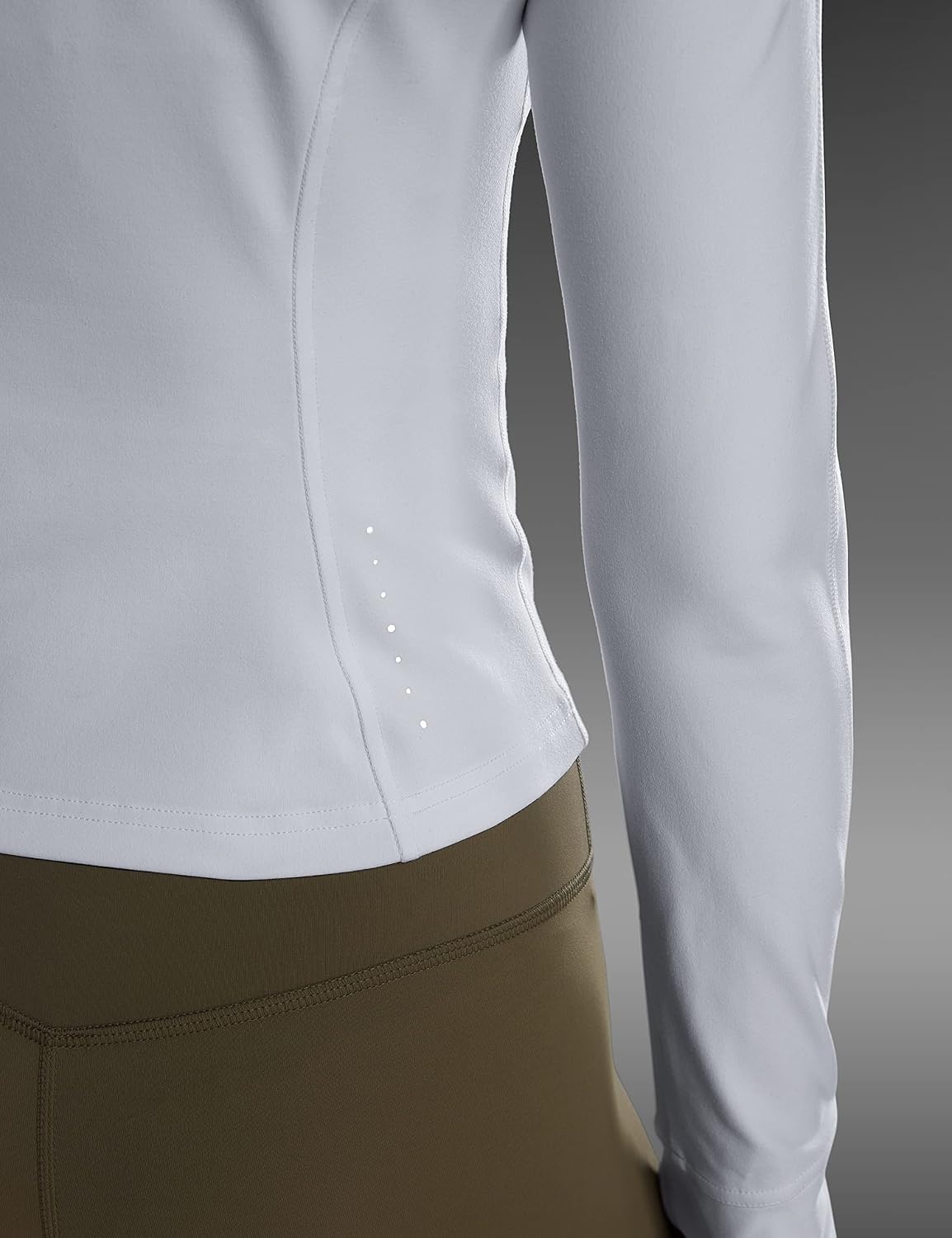 image:imageCRZ YOGA Butterluxe Waist Length Jackets for Women Full Zip Athletic Track Tops with Thumb Holes PocketsWhite