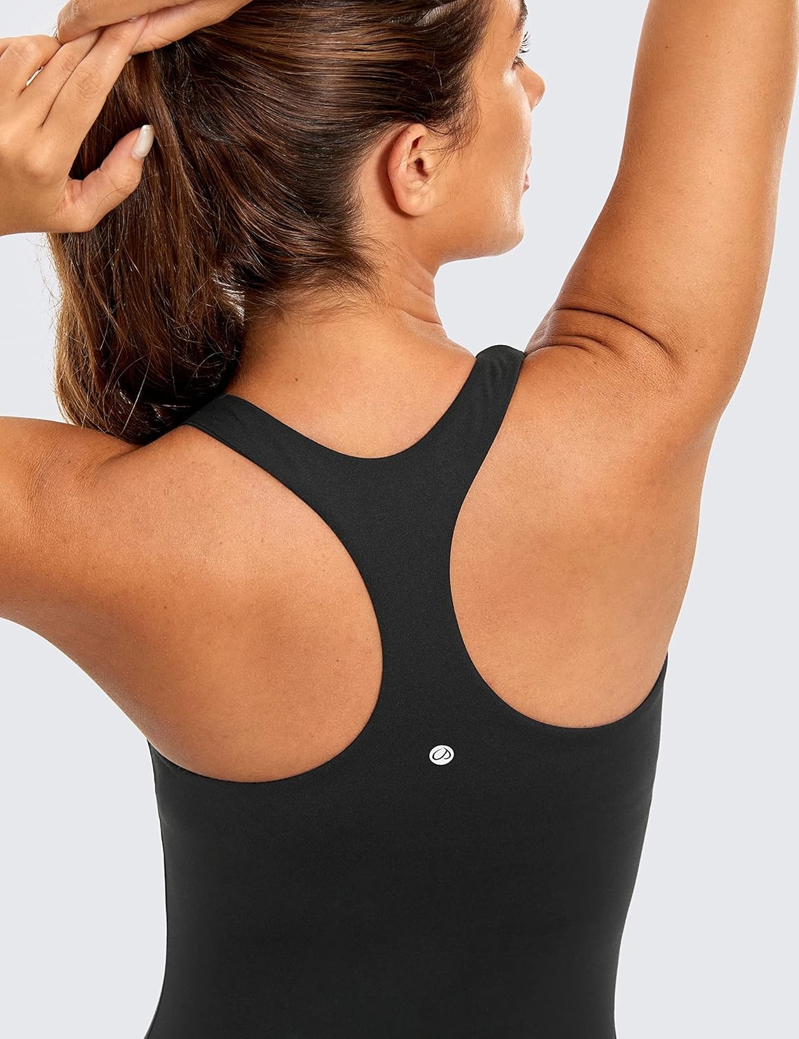 image:imageCRZ YOGA Butterluxe Workout Racerback Tank Tops for Women Padded Athletic Spandex Yoga Shirts with Built in BraBlack