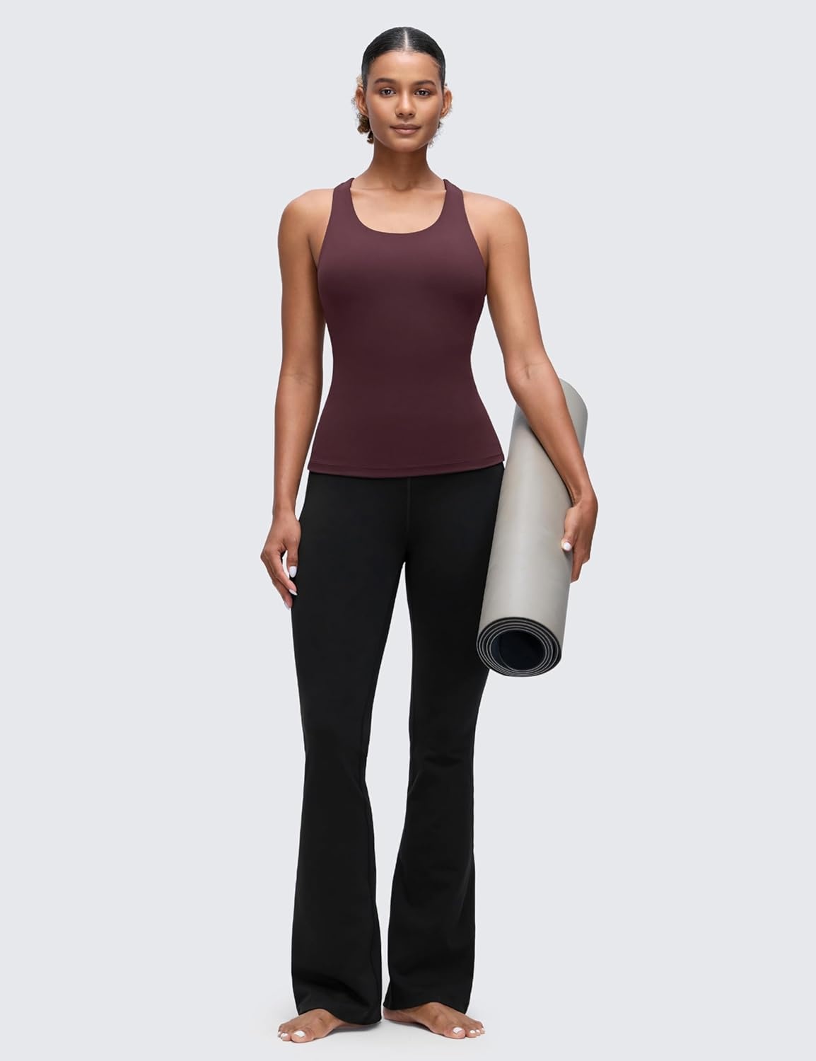image:imageCRZ YOGA Butterluxe Workout Racerback Tank Tops for Women Padded Athletic Spandex Yoga Shirts with Built in BraRipe Plum