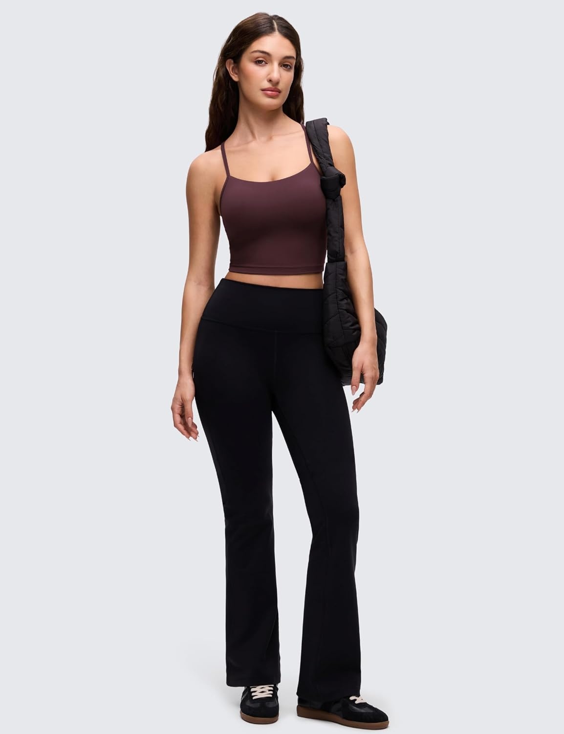 image:imageCRZ YOGA Butterluxe Y Back Crop Tank Tops for Women Spaghetti Straps Racerback Padded Yoga Workout Longline Sports BrasRipe Plum