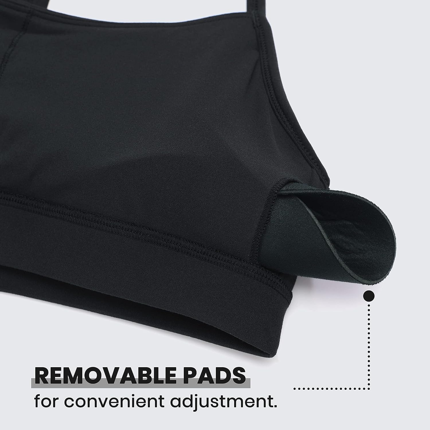 image:imageCRZ YOGA Butterluxe Y Back Sports Bras for Women Padded Racerback Low Impact Spaghetti Thin Strap Workout Yoga TopBlack
