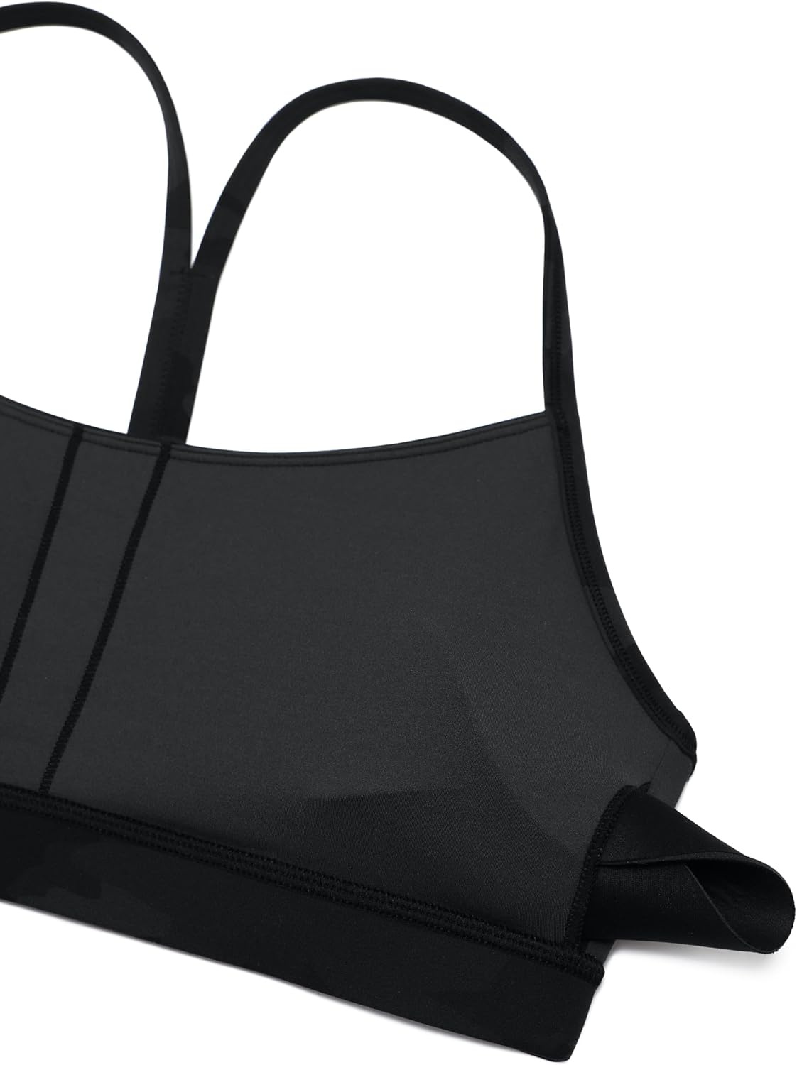 image:imageCRZ YOGA Butterluxe Y Back Sports Bras for Women Padded Racerback Low Impact Spaghetti Thin Strap Workout Yoga TopDark Grey Camouflage 2