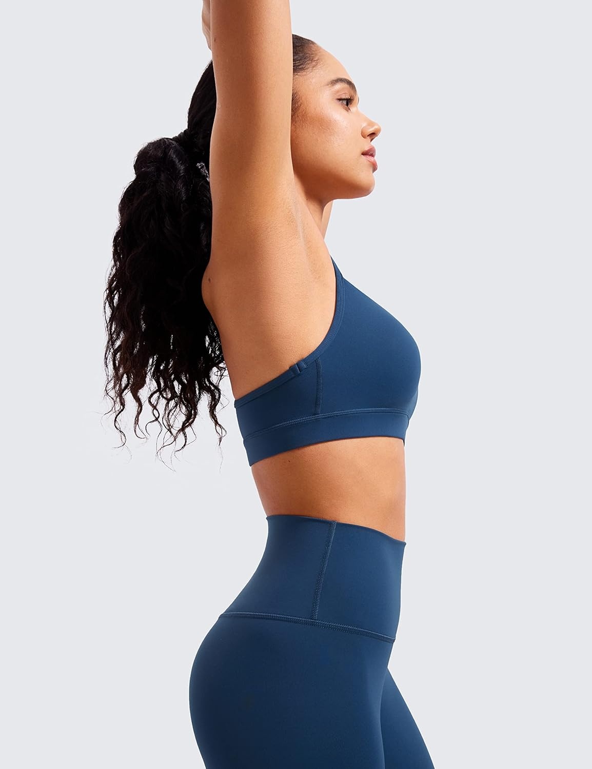 image:imageCRZ YOGA Butterluxe Y Back Sports Bras for Women Padded Racerback Low Impact Spaghetti Thin Strap Workout Yoga TopFrench Navy