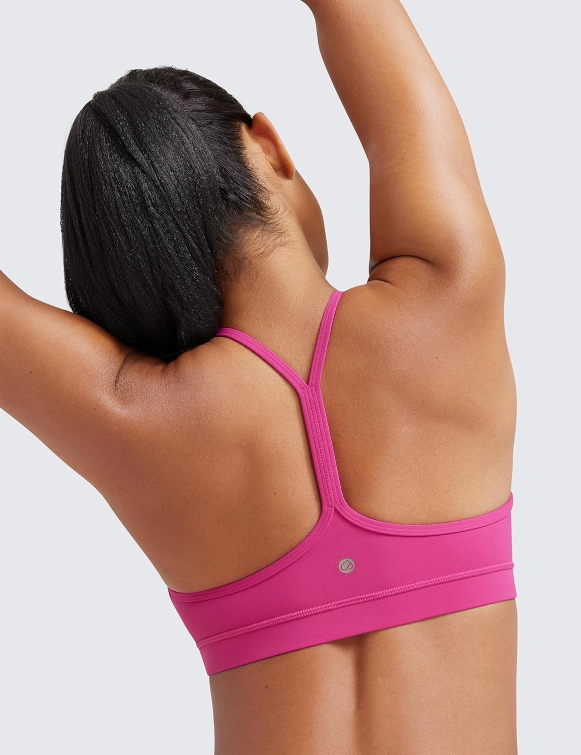 image:imageCRZ YOGA Butterluxe Y Back Sports Bras for Women Padded Racerback Low Impact Spaghetti Thin Strap Workout Yoga TopHibiscus Purple