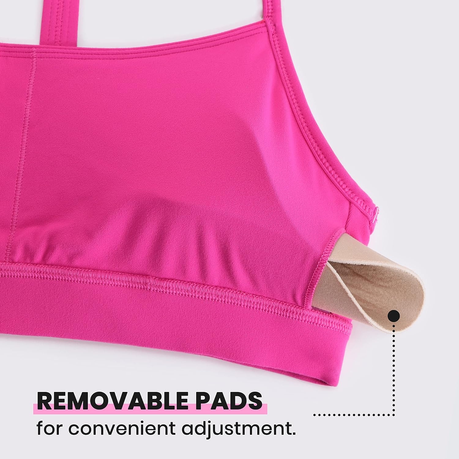 image:imageCRZ YOGA Butterluxe Y Back Sports Bras for Women Padded Racerback Low Impact Spaghetti Thin Strap Workout Yoga TopHibiscus Purple