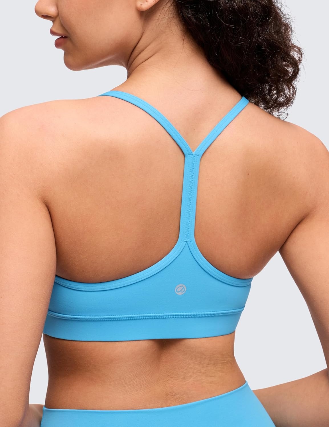 image:imageCRZ YOGA Butterluxe Y Back Sports Bras for Women Padded Racerback Low Impact Spaghetti Thin Strap Workout Yoga TopKayak Blue