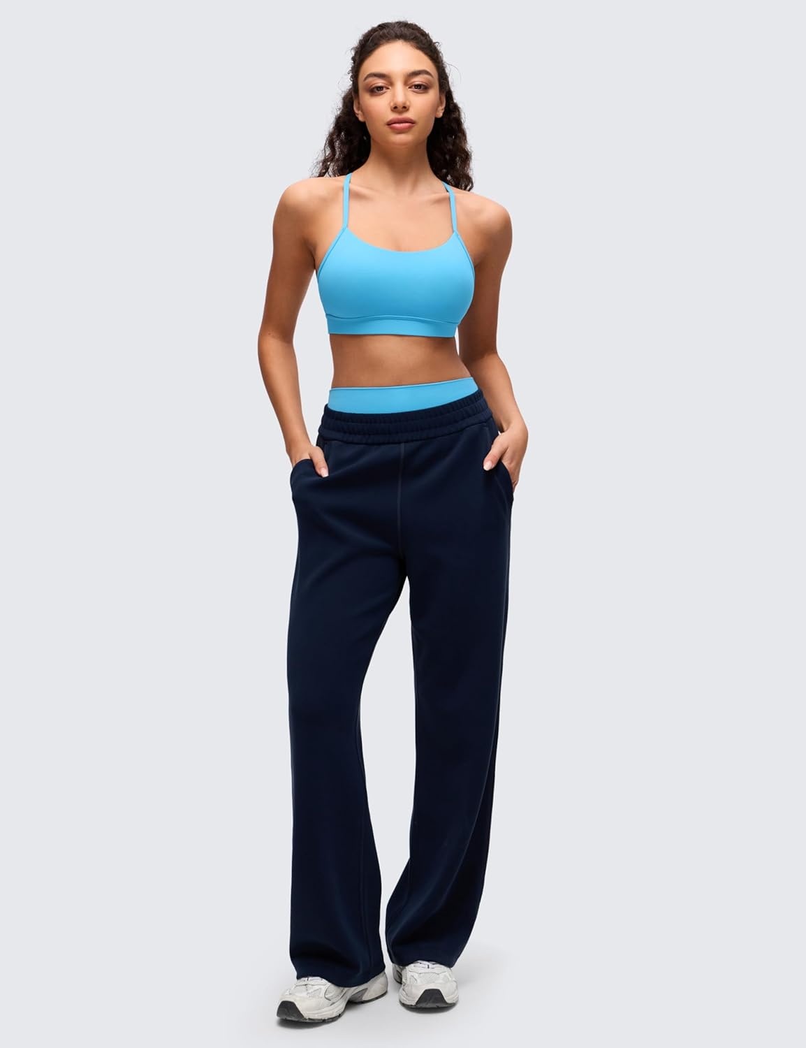 image:imageCRZ YOGA Butterluxe Y Back Sports Bras for Women Padded Racerback Low Impact Spaghetti Thin Strap Workout Yoga TopKayak Blue