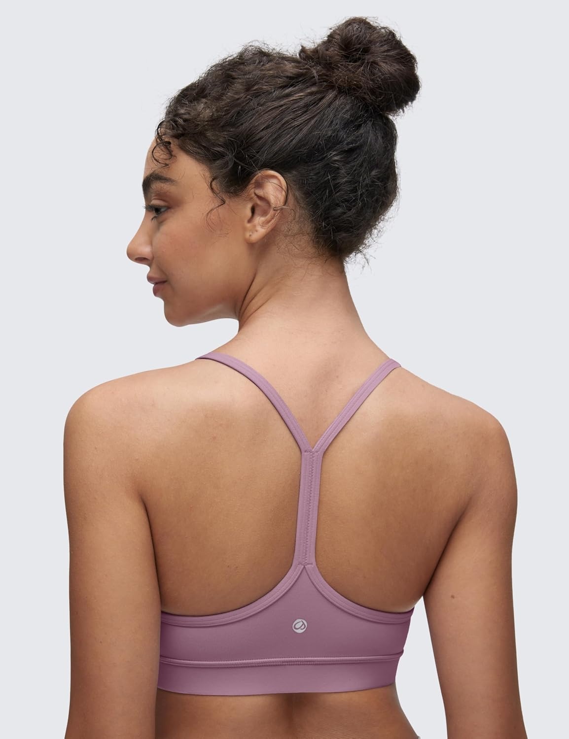 image:imageCRZ YOGA Butterluxe Y Back Sports Bras for Women Padded Racerback Low Impact Spaghetti Thin Strap Workout Yoga TopLight Lavender