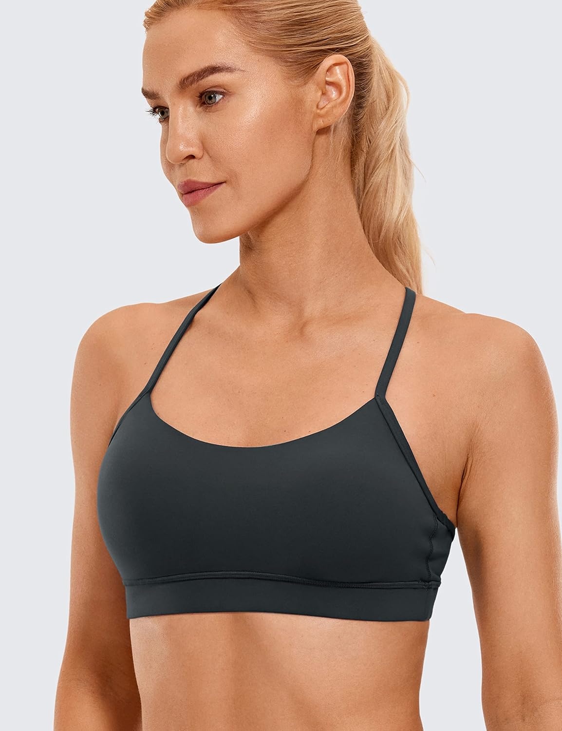 image:imageCRZ YOGA Butterluxe Y Back Sports Bras for Women Padded Racerback Low Impact Spaghetti Thin Strap Workout Yoga TopMelanite
