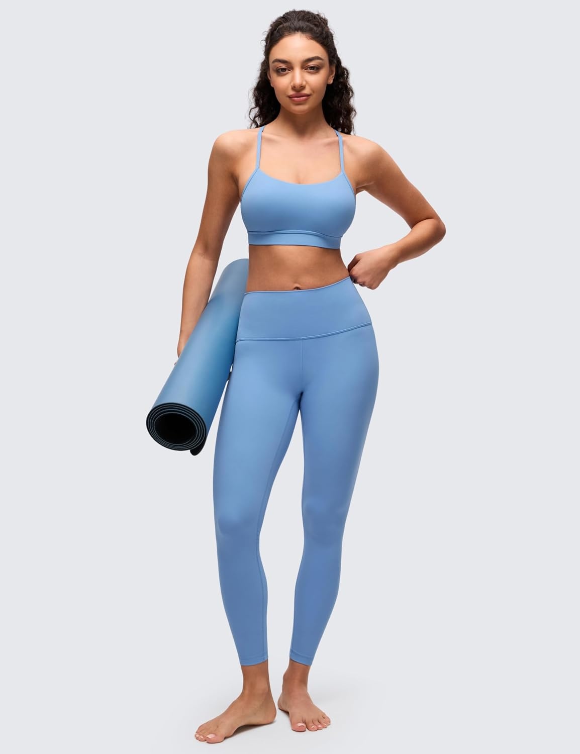 image:imageCRZ YOGA Butterluxe Y Back Sports Bras for Women Padded Racerback Low Impact Spaghetti Thin Strap Workout Yoga TopParty Blue