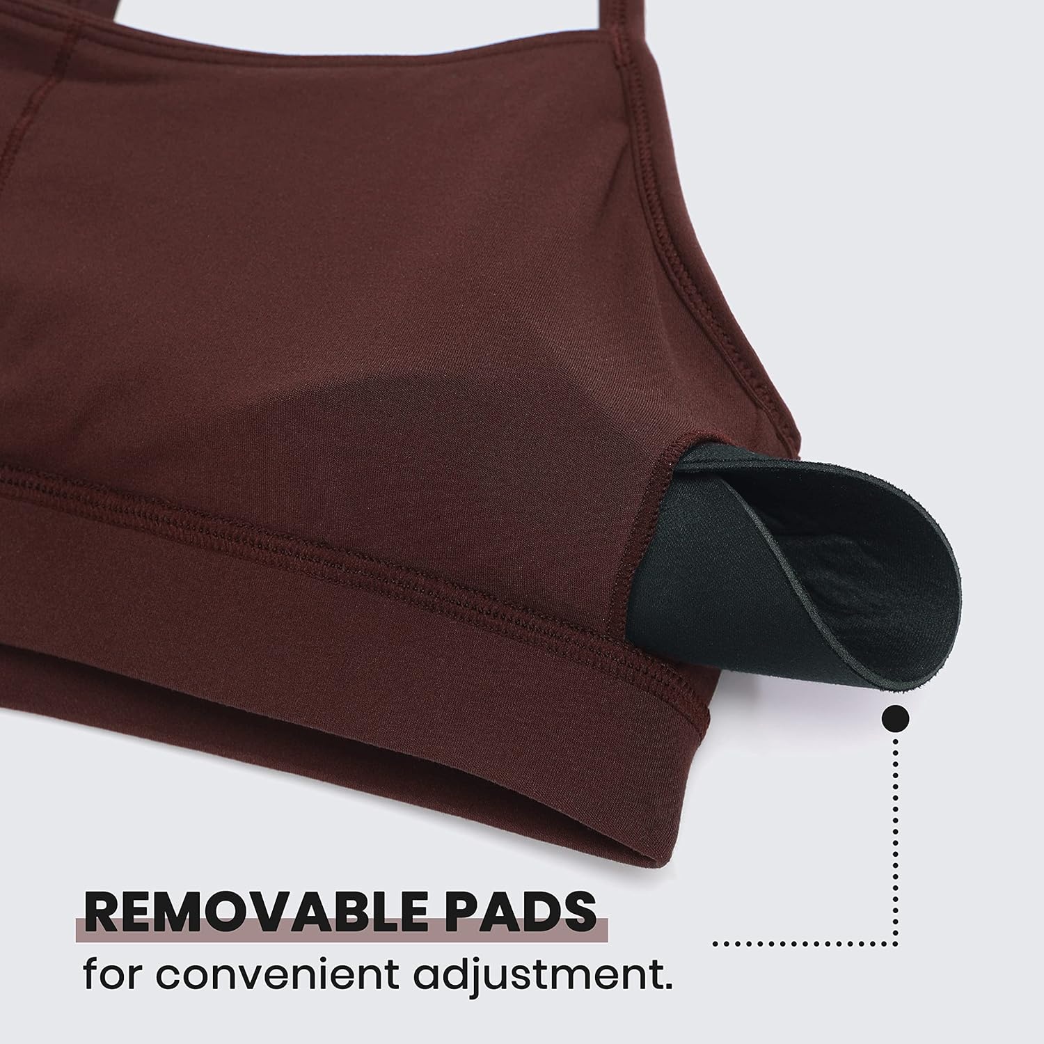image:imageCRZ YOGA Butterluxe Y Back Sports Bras for Women Padded Racerback Low Impact Spaghetti Thin Strap Workout Yoga TopTaupe