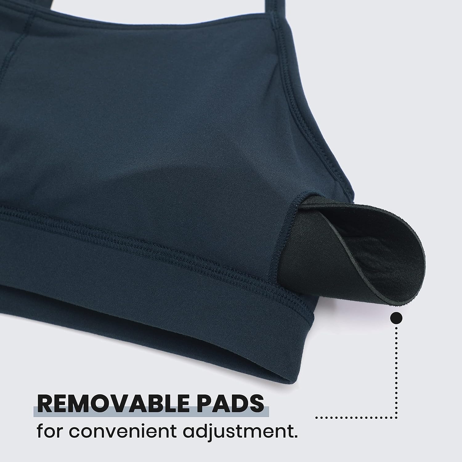 image:imageCRZ YOGA Butterluxe Y Back Sports Bras for Women Padded Racerback Low Impact Spaghetti Thin Strap Workout Yoga TopTrue Navy