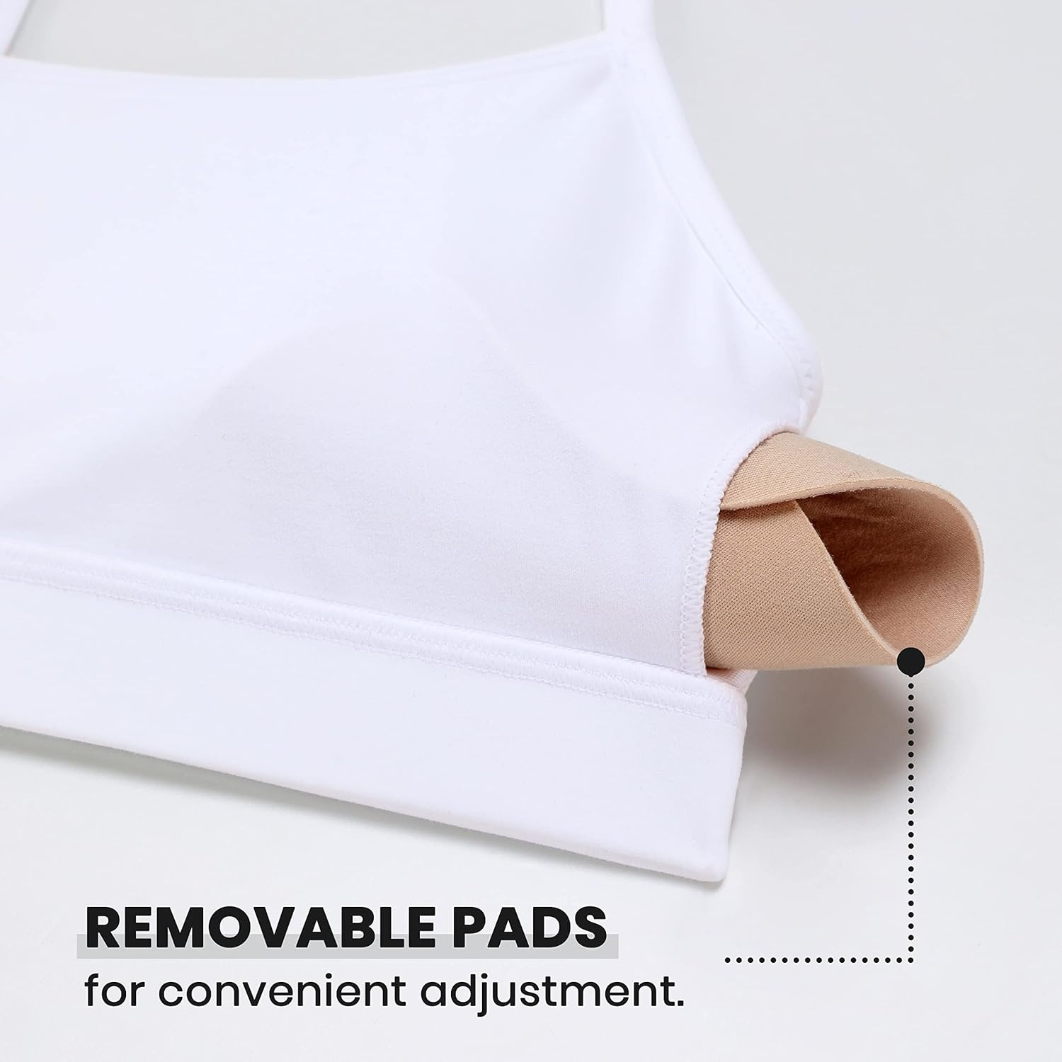 image:imageCRZ YOGA Butterluxe Y Back Sports Bras for Women Padded Racerback Low Impact Spaghetti Thin Strap Workout Yoga TopWhite