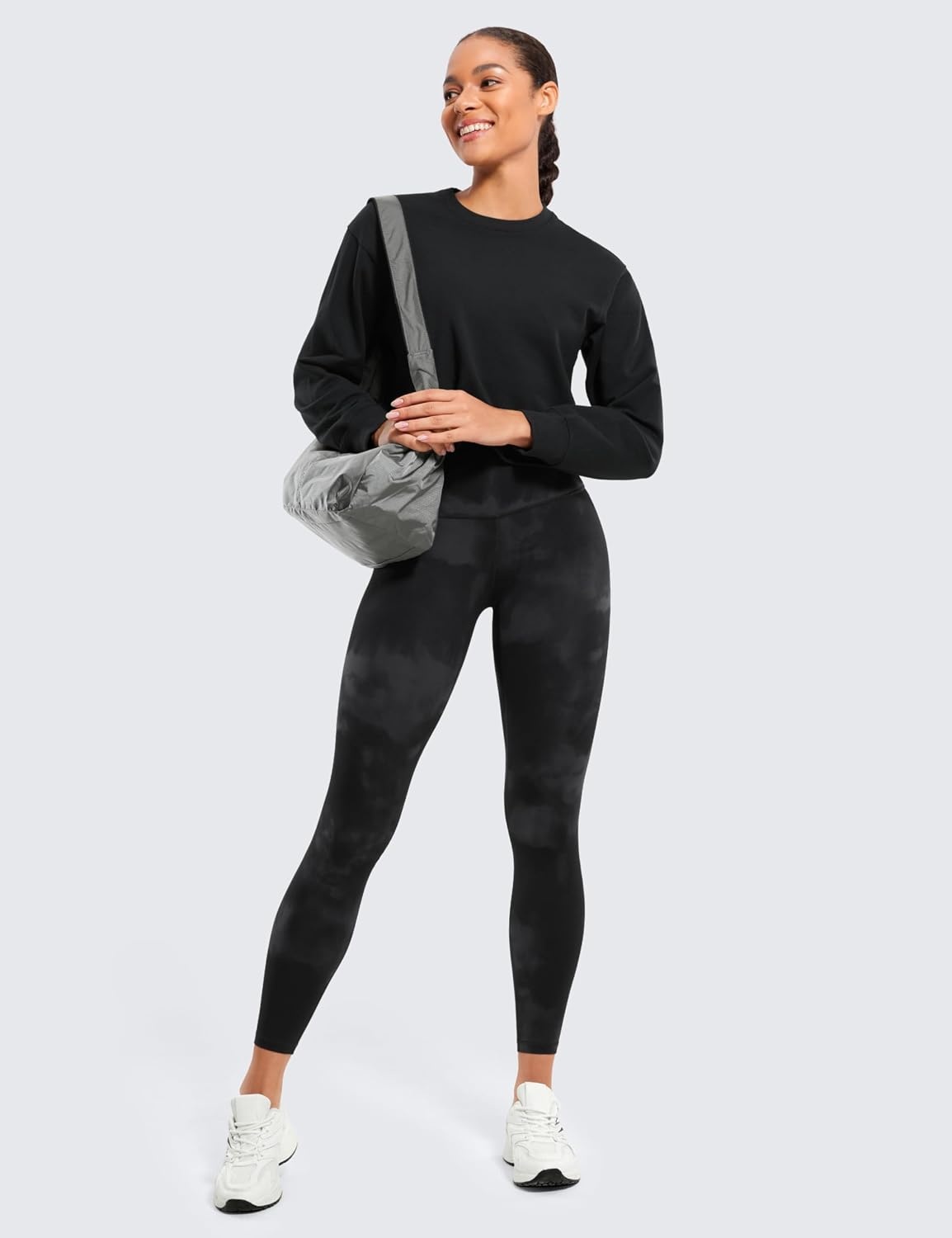 image:imageCRZ YOGA Butterluxe Yoga Leggings 25 High Waisted Buttery Soft Womens Workout Lounge PantsBlack Tie Dye Flowers
