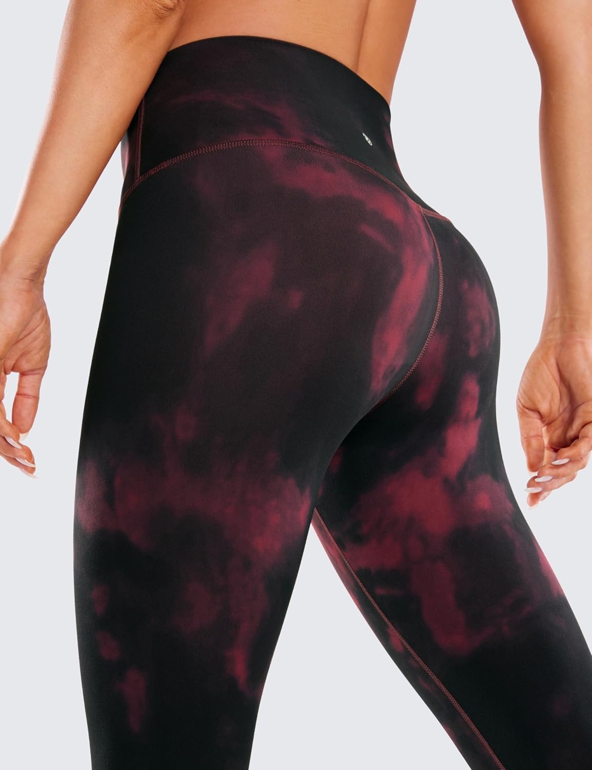 image:imageCRZ YOGA Butterluxe Yoga Leggings 25 High Waisted Buttery Soft Womens Workout Lounge PantsBurgundy Tie Dye Flowers