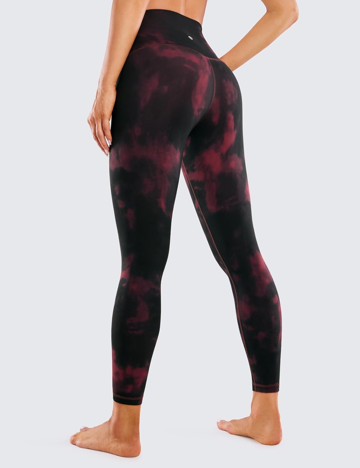 image:imageCRZ YOGA Butterluxe Yoga Leggings 25 High Waisted Buttery Soft Womens Workout Lounge PantsBurgundy Tie Dye Flowers
