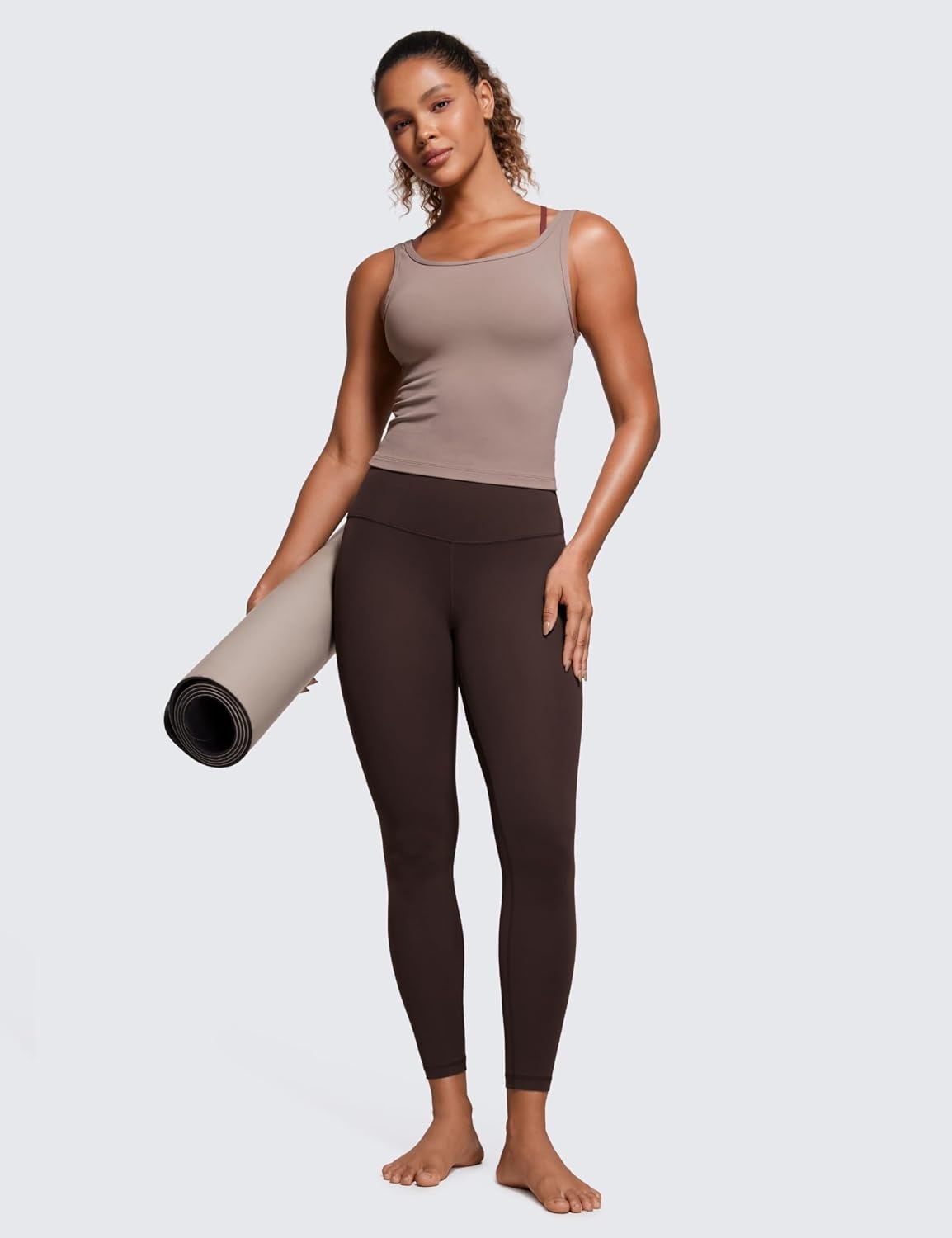 image:imageCRZ YOGA Butterluxe Yoga Leggings 25 High Waisted Buttery Soft Womens Workout Lounge PantsHot Fudge Brown