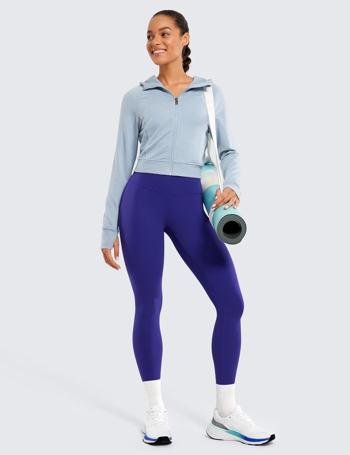 image:imageCRZ YOGA Butterluxe Yoga Leggings 25 High Waisted Buttery Soft Womens Workout Lounge PantsLarkspur Blue