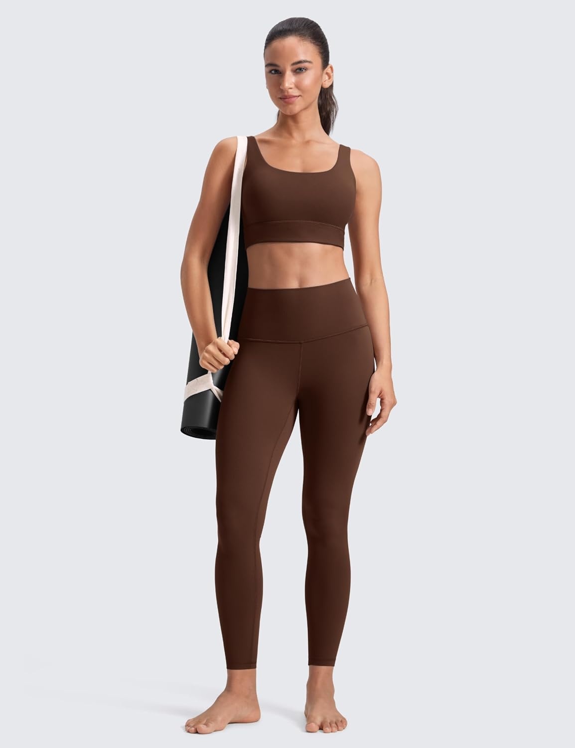 image:imageCRZ YOGA Butterluxe Yoga Leggings 25 High Waisted Buttery Soft Womens Workout Lounge PantsLava Brown